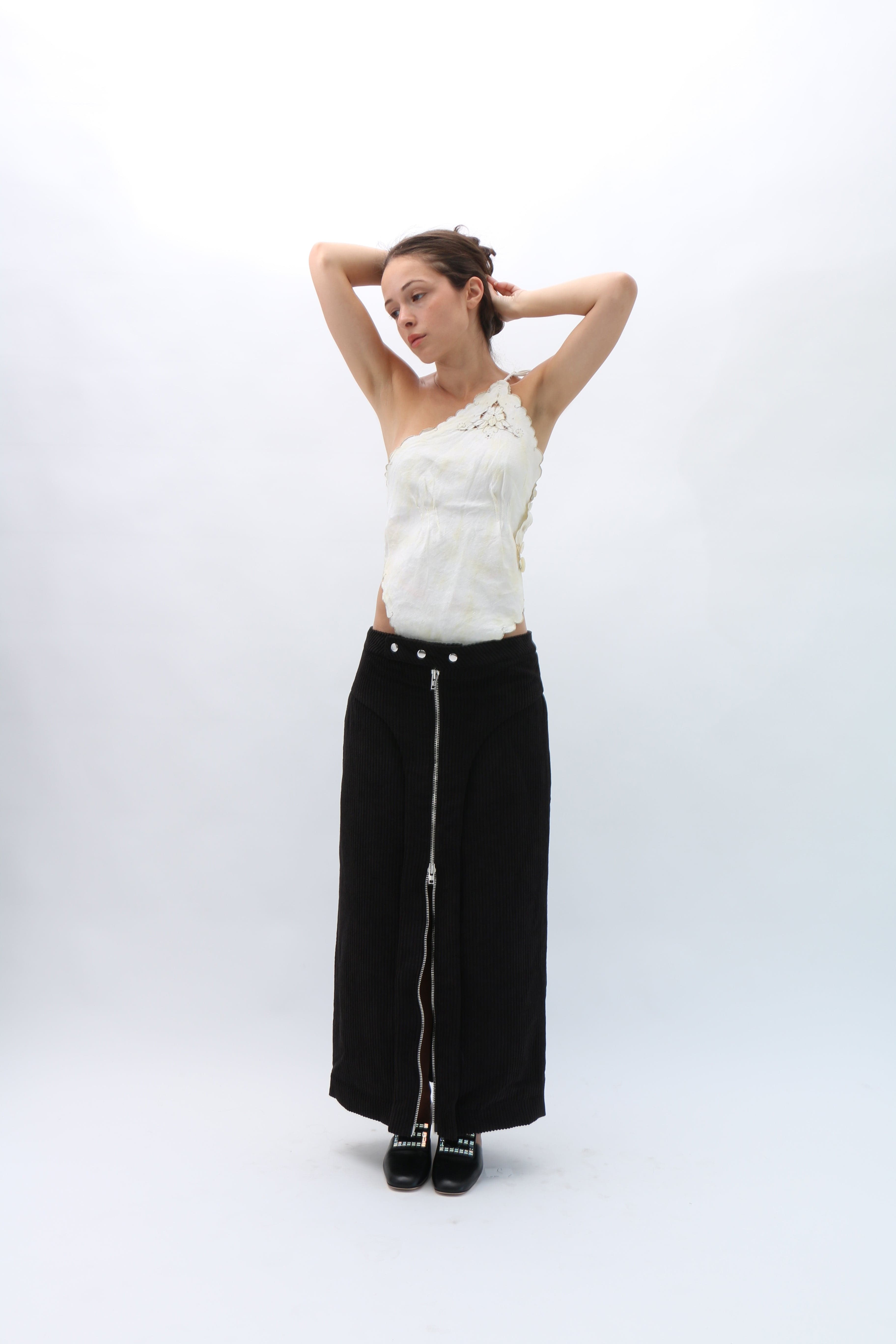 ECKHAUS LATTA zip gimmick design skirt
