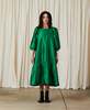 Ali Golden Peasant Dress - Kelly Green Taffeta - Thumbnail 2