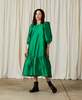 Ali Golden Peasant Dress - Kelly Green Taffeta - Thumbnail 4