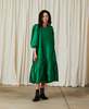 Ali Golden Peasant Dress - Kelly Green Taffeta - Thumbnail 5