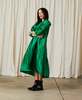 Ali Golden Peasant Dress - Kelly Green Taffeta - Thumbnail 7