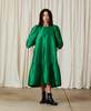 Ali Golden Peasant Dress - Kelly Green Taffeta - Thumbnail 8