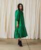 Ali Golden Peasant Dress - Kelly Green Taffeta - Thumbnail 9