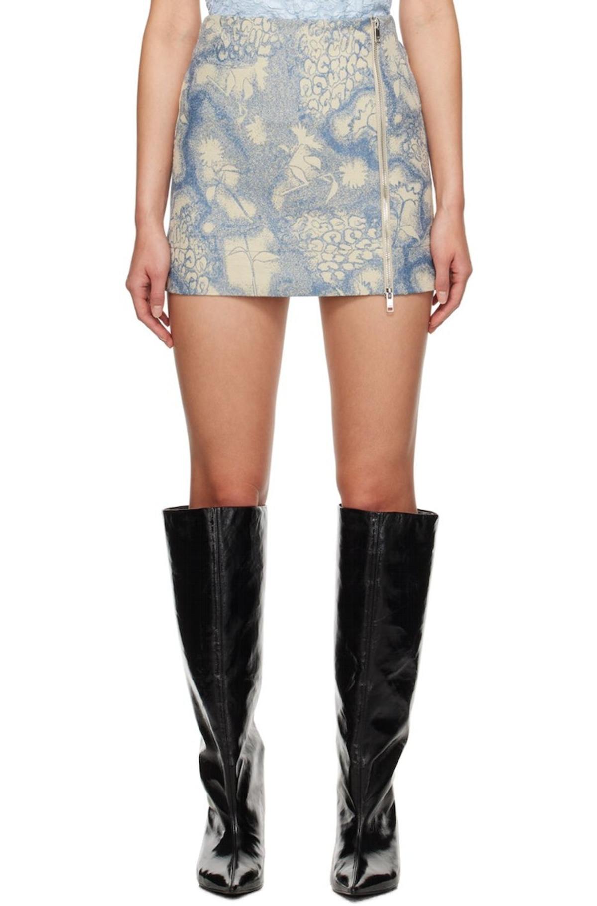 ganni 3D Jacquard Midi Skirt ジャガードスカート Ganni 3D Jacquard Skirt - Blue Iris - LE POINT