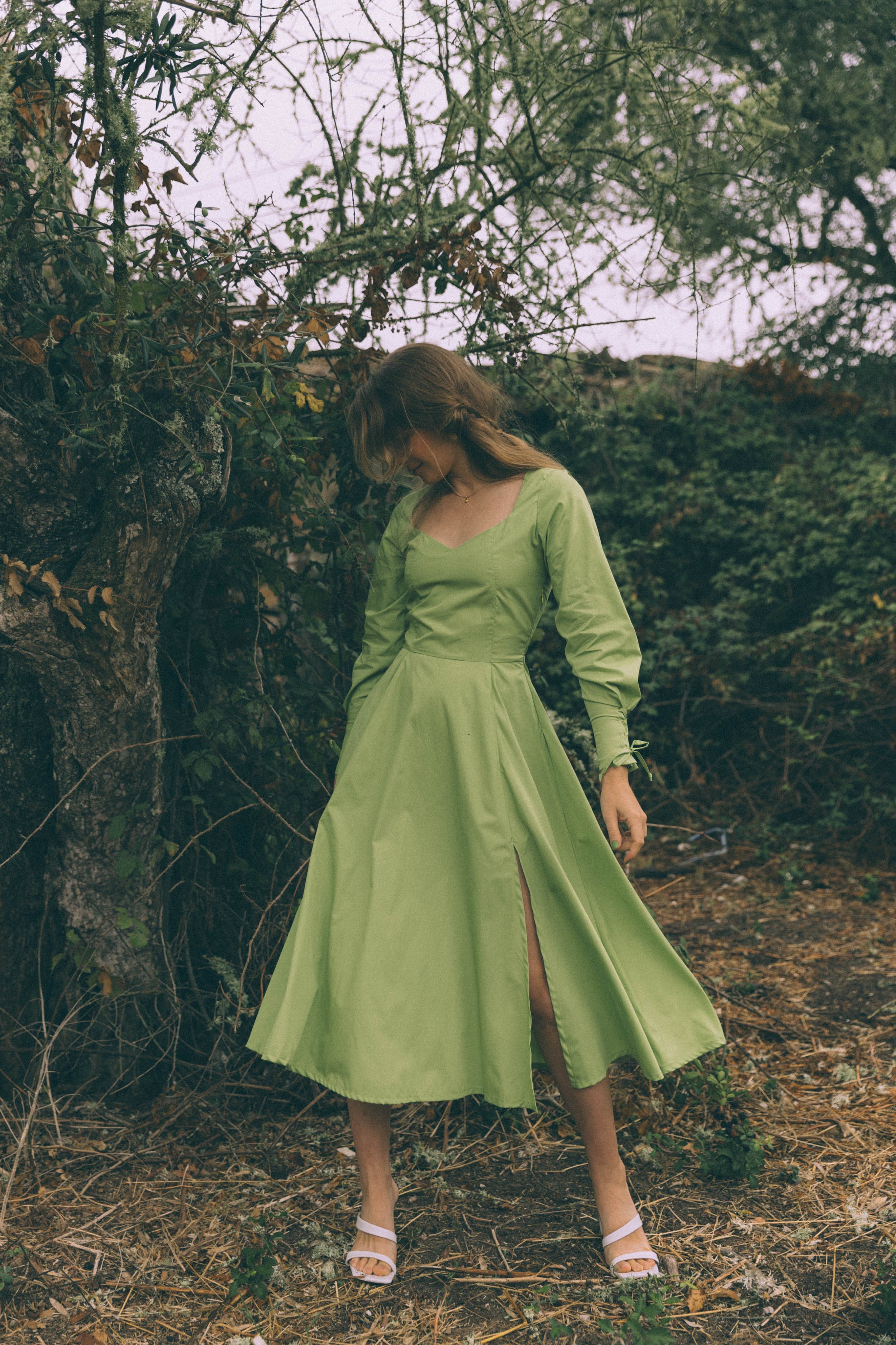 green emerald velvet dress Jada Dress | Cut Out Midi Dress