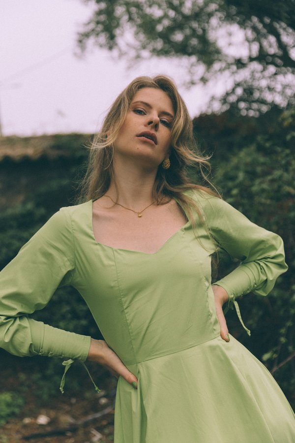 green emerald velvet dress Emerald Green Beaded Open Back V Neck Dress With Rhinestones main image 0
