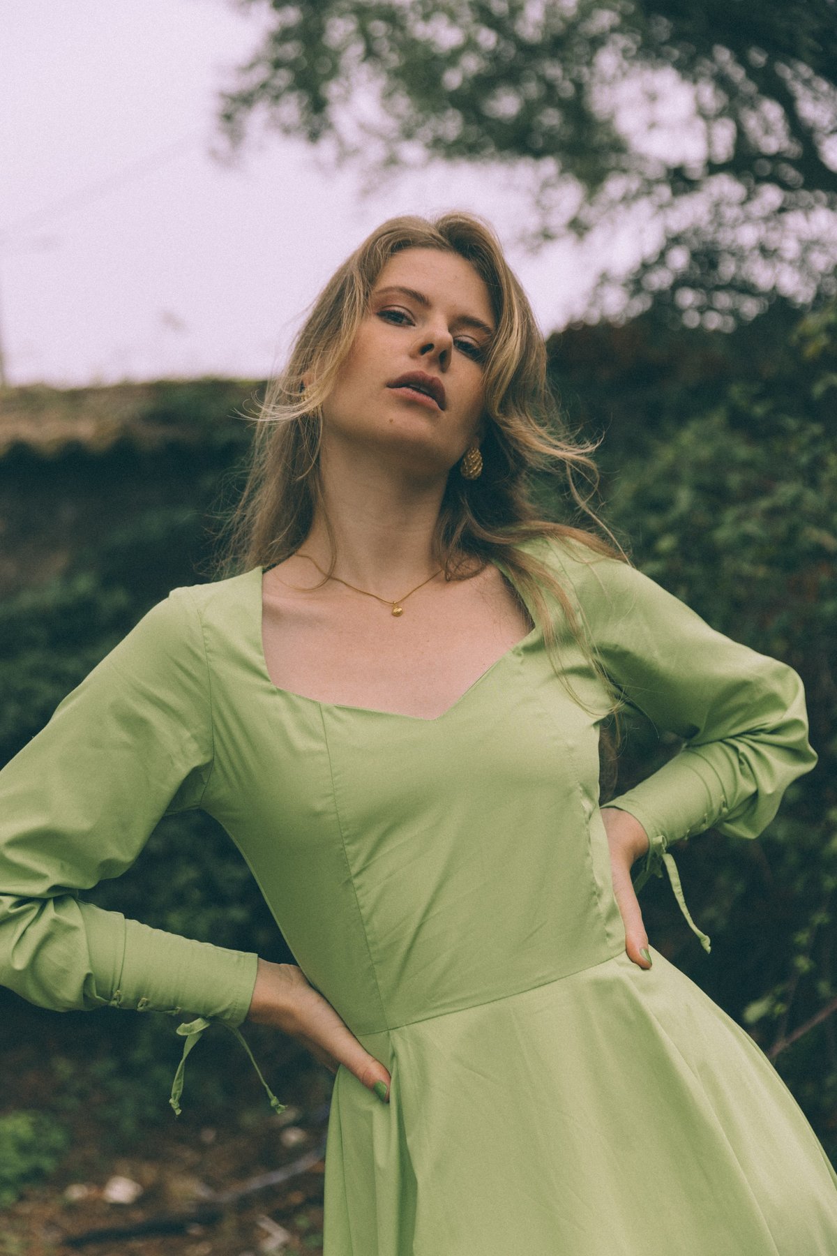 ワンピース perverze Rib Line Dress / Green Cotton Rib Line Dress/Green｜PERVERZE | パーバーズの公式
