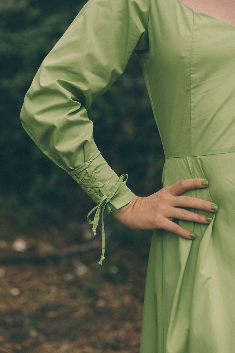 ワンピース perverze Rib Line Dress / Green Cotton Rib Line Dress/Green｜PERVERZE | パーバーズの公式