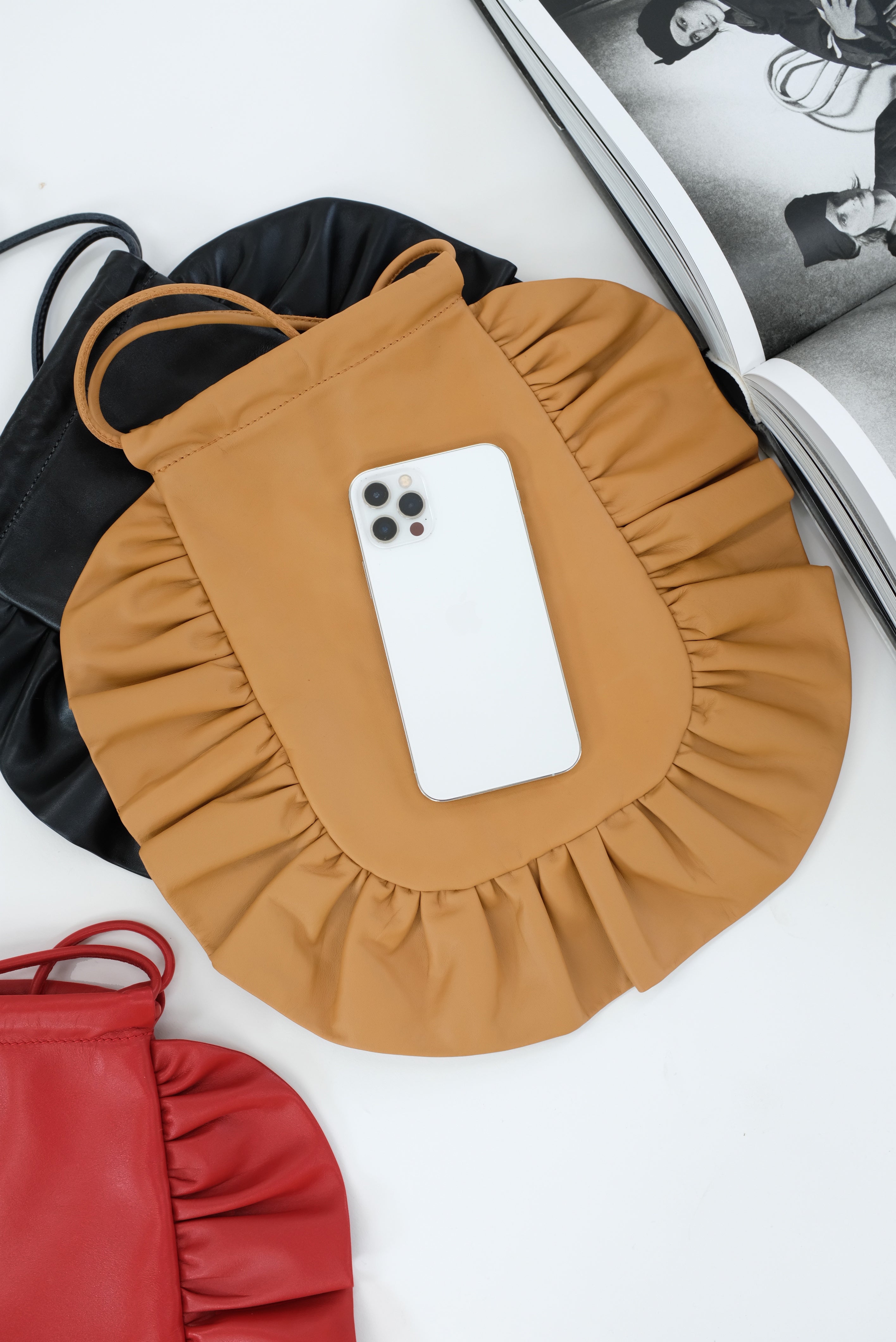 Beklina Drawstring Ruffle Bag | Garmentory