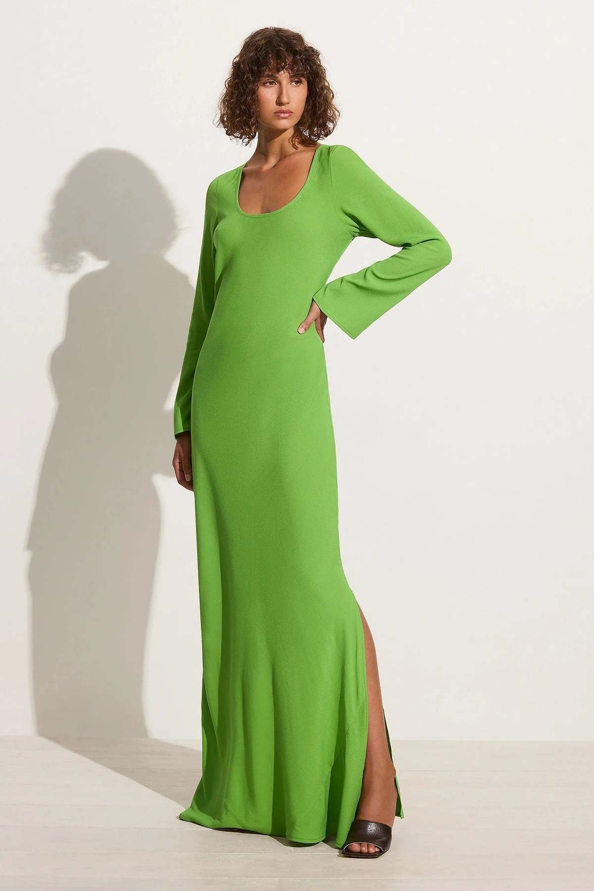 knee length dresses for ladies Long Sleeves Chiffon A-Line Maxi Dresses – DUNTERY main image 0