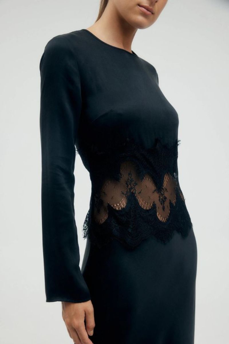 chinese dress ladies VISIONS LACE FLOOR LENGTH DRESS | BUTTERCREAM | THIRD FORM | Women's  Australian Fashion — THIRD FORM main image 0