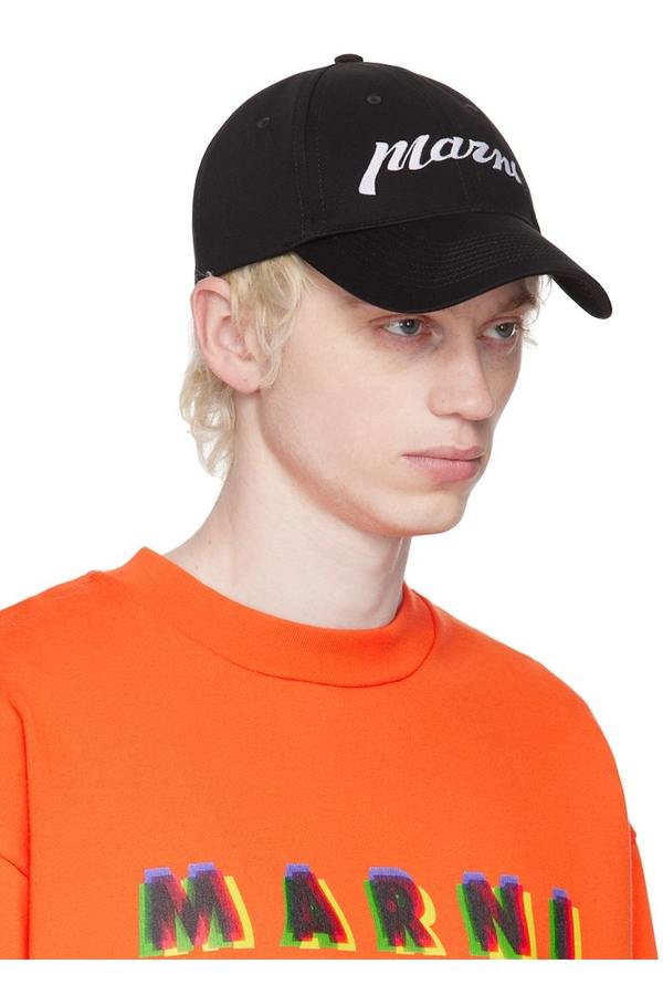 Marni Embroidered Cap - Black | Garmentory
