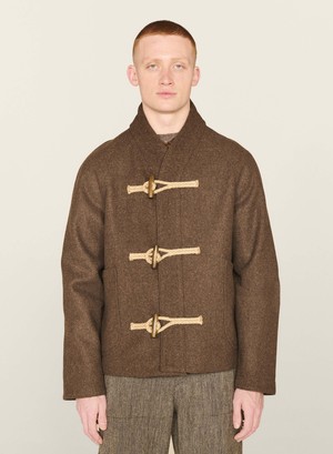 YMC Erkin Melton Wool Duffle Jacket - Brown | Garmentory