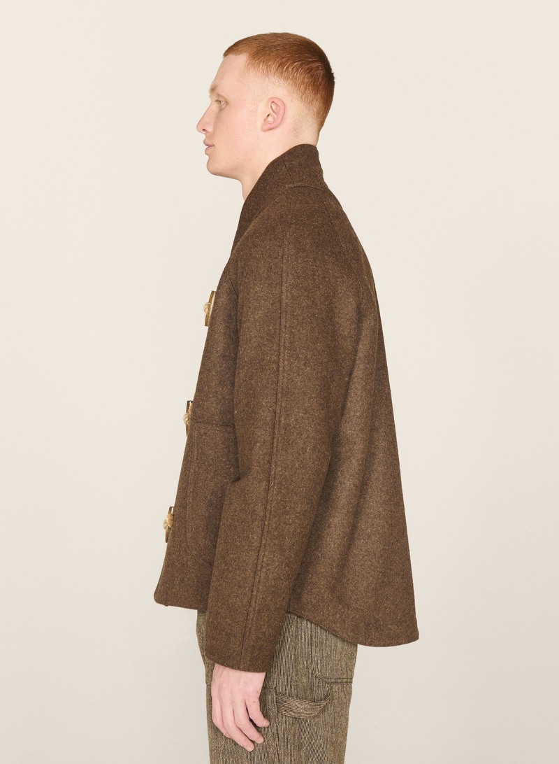 YMC Erkin Melton Wool Duffle Jacket - Brown | Garmentory
