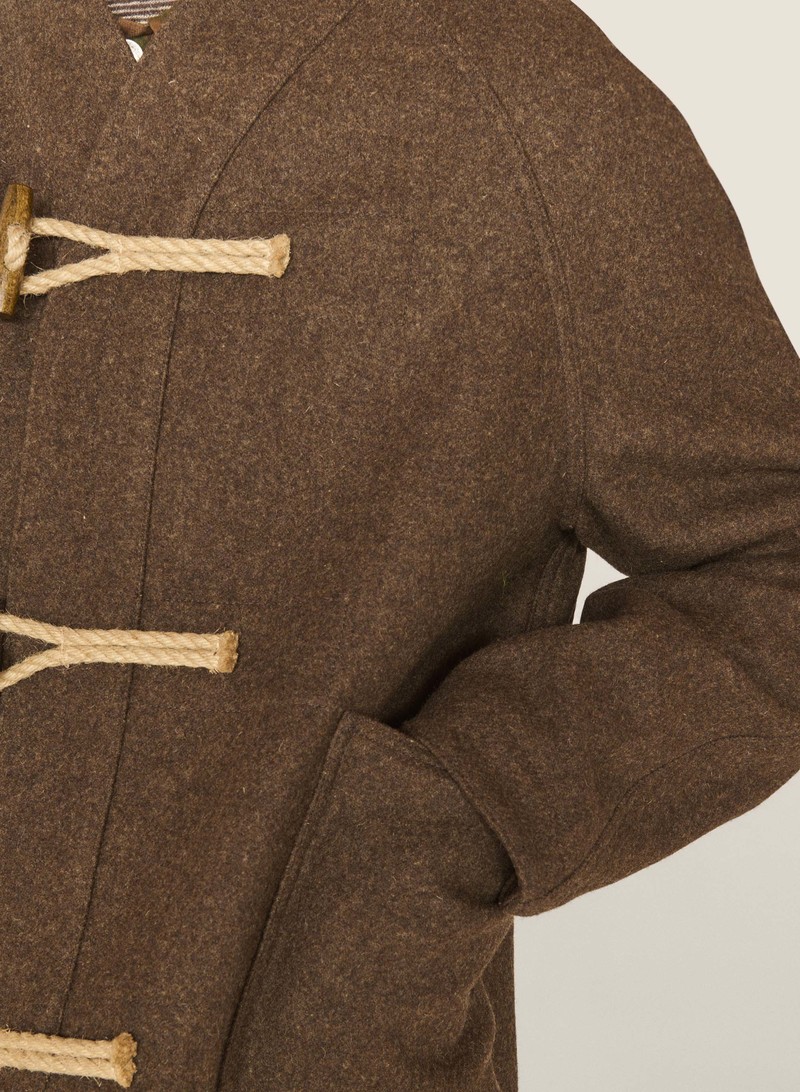 YMC Erkin Melton Wool Duffle Jacket - Brown | Garmentory