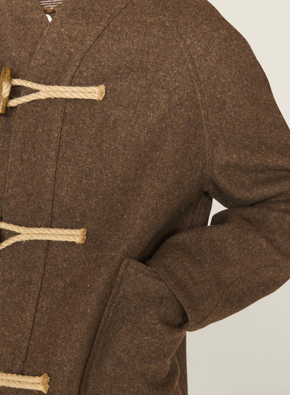 YMC Erkin Melton Wool Duffle Jacket - Brown | Garmentory