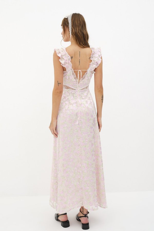 For Love & Lemons Estelle Maxi Dress - Pink Multi | Garmentory