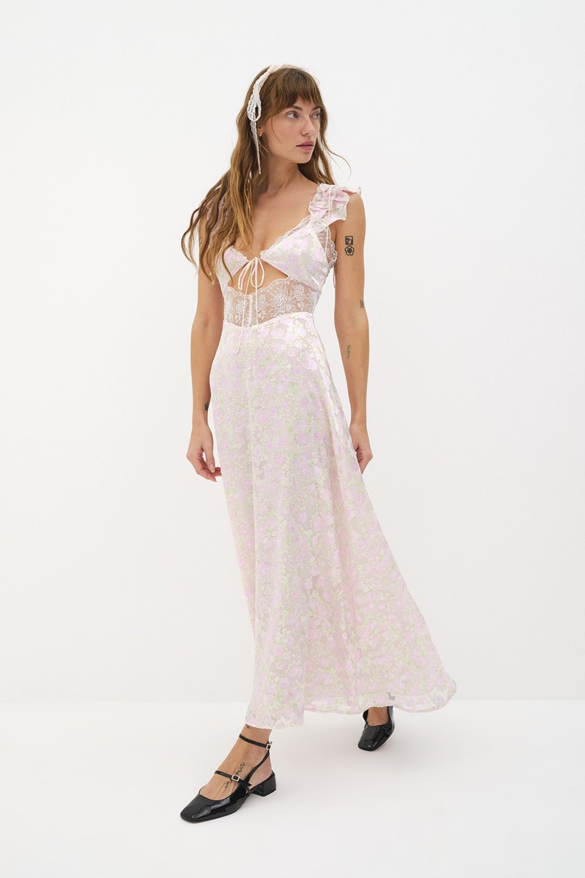 For Love & Lemons Estelle Maxi Dress - Pink Multi