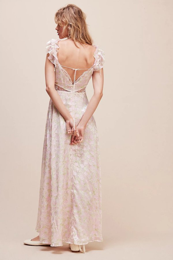 fitted lace wedding dress For Love & Lemons Emmaline Maxi Dress – Mikinola main image 0