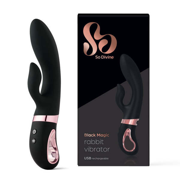 So Divine Magic Rabbit Vibrator - Black | Garmentory