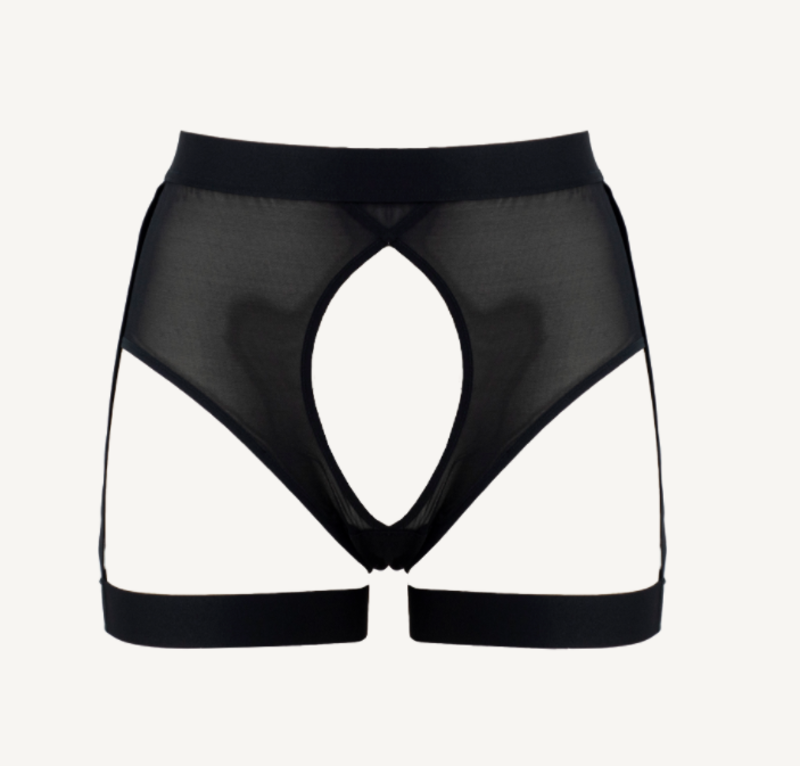 La Fille D'o Pour Jouer Suspender Panties - Black