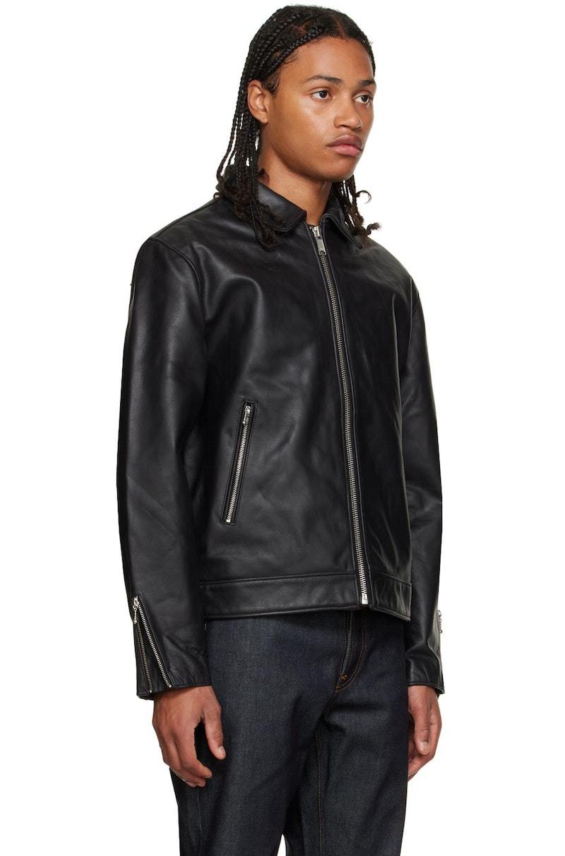 Nudie Jeans Eddy Rider Leather Jacket - Black | Garmentory