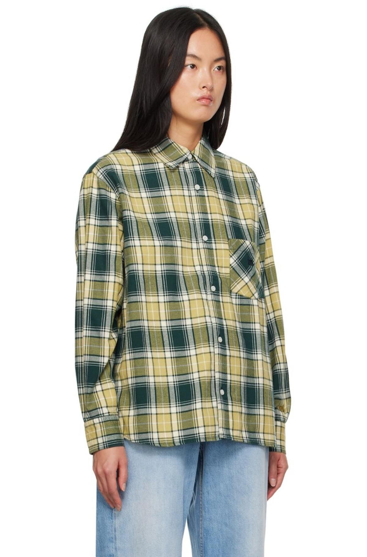 Acne Studios Green Check Shirt - Forest Green/Light Green | Garmentory