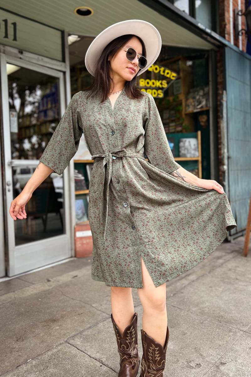 cameo green dress Cameo Batwing Knit Midi Dress Forest Green main image 1