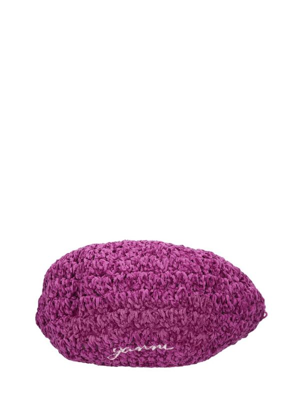 GANNI Velvet Crochet Beret in
Black  one size  new Ganni Velvet Crochet Beret In Black | ModeSens main image 3