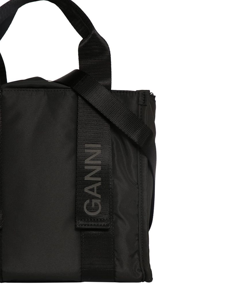 【GANNI】Recycled tech Mini Tote GANNI Shoulder Bag Recycled Tech Mini Tote -- Black 5488
