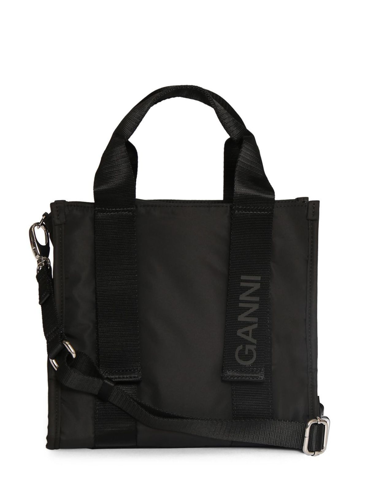 【GANNI】Recycled tech Mini Tote Ganni Recycled Tech Mini Tote Black | BSTN Store
