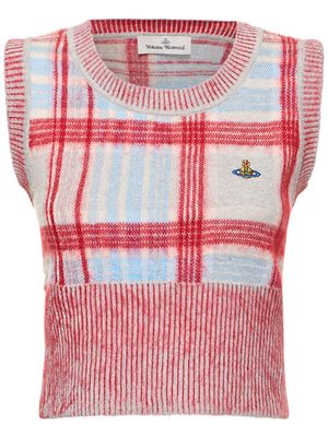 Vivienne Westwood Madras Tartan Mohair Blend Knit Vest | Garmentory