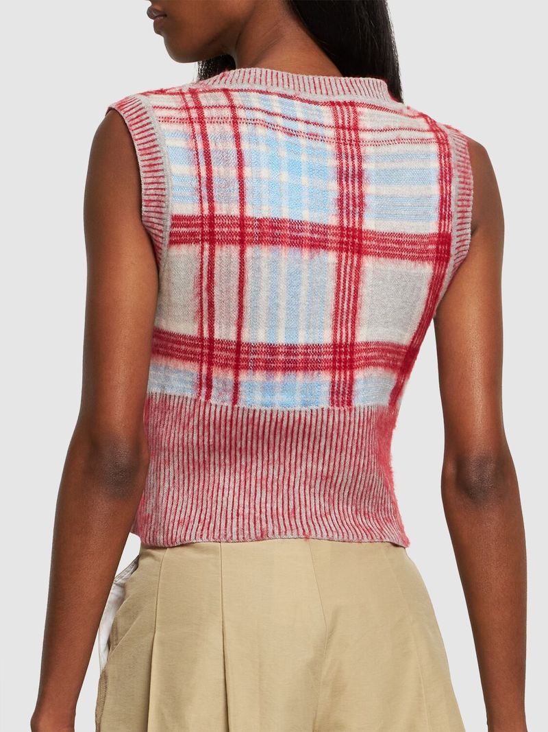 Vivienne Westwood - Vivienne westwood♡knit vest Vivienne Westwood Madras Tartan Mohair Blend Knit Vest