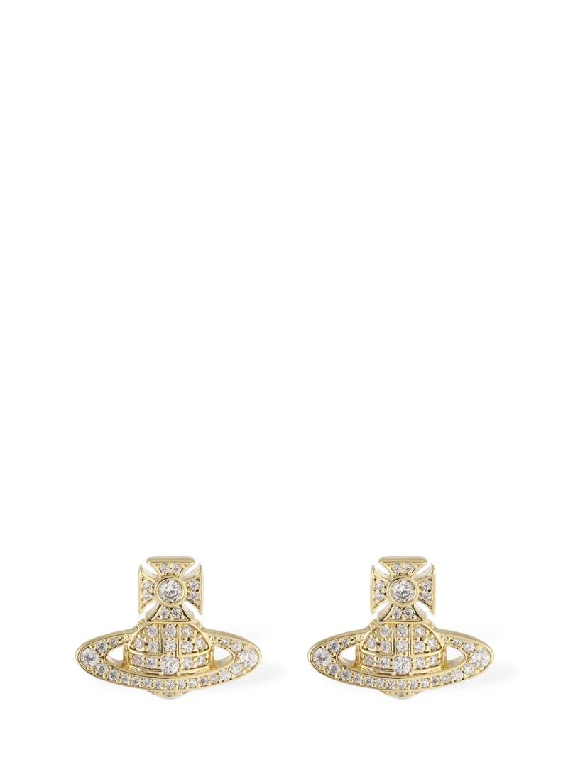 Vivienne Westwood Carmela Bas Relief Stud Earrings - Crystal