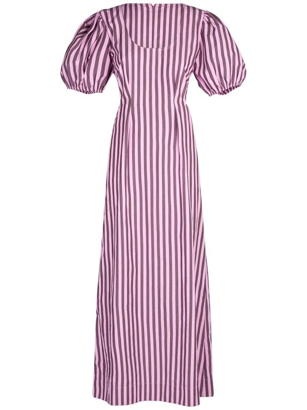 Striped Cotton Cutout Midi Dress | Garmentory
