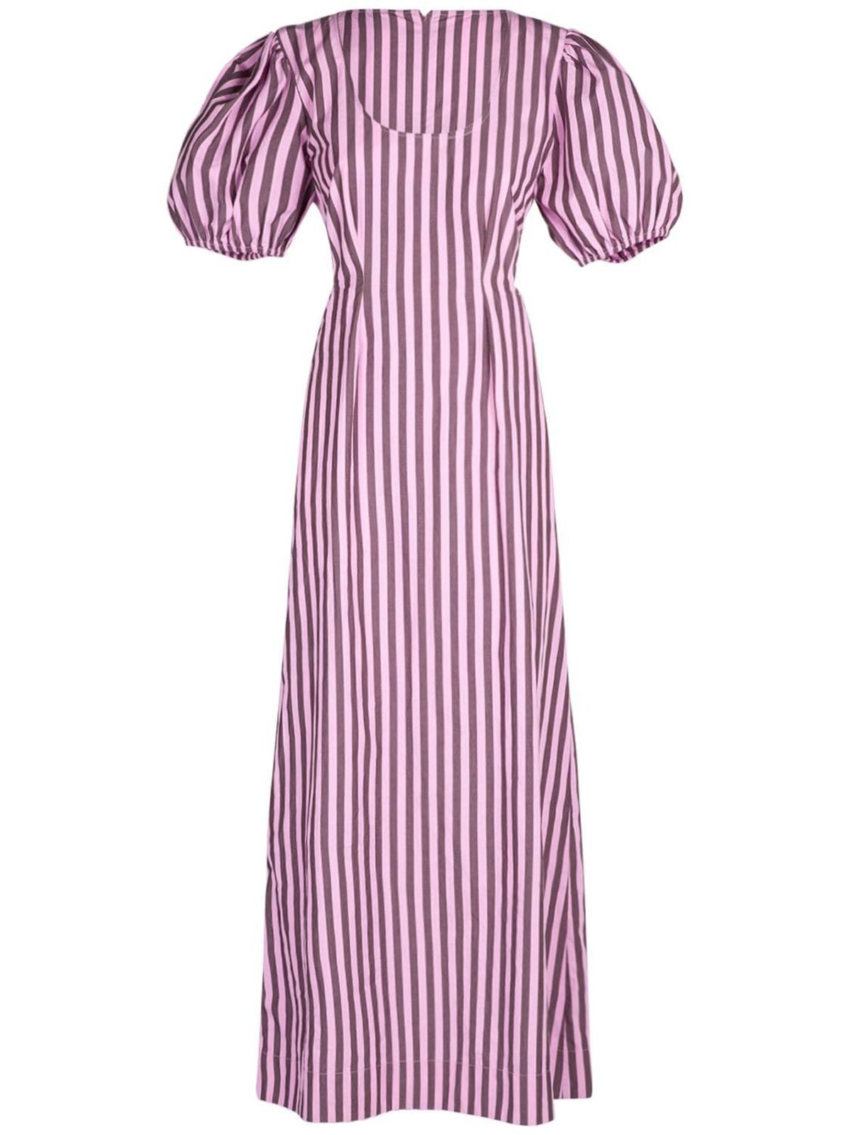 ganni striped cotton midi dress Ganni Light Cotton Stripe Midi Dress