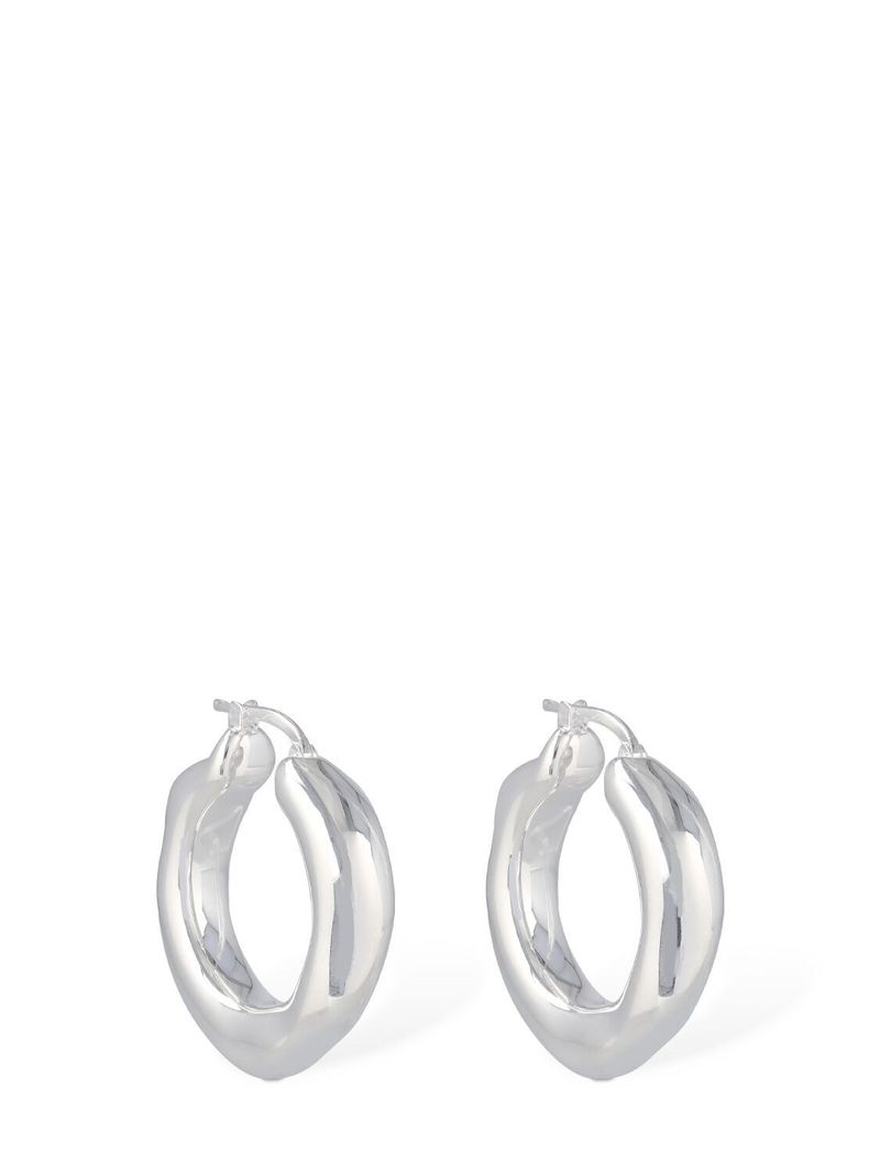 Jil Sander New Lightness 1 Hoop Earrings - Silver | Garmentory