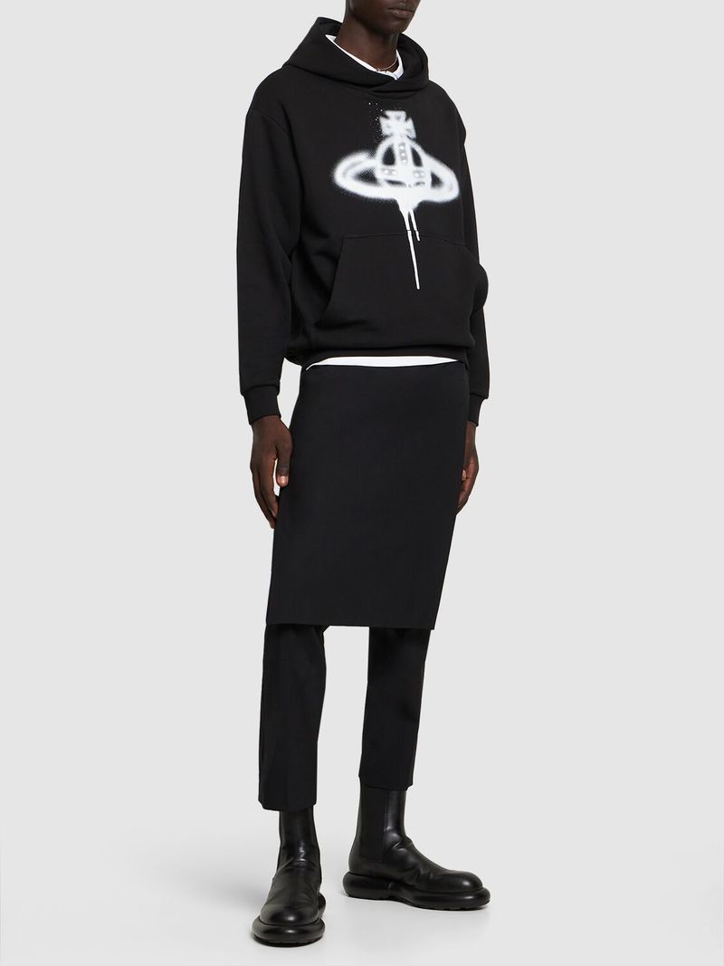 Vivienne Westwood Spray Logo Printed Cotton Hoodie - Black