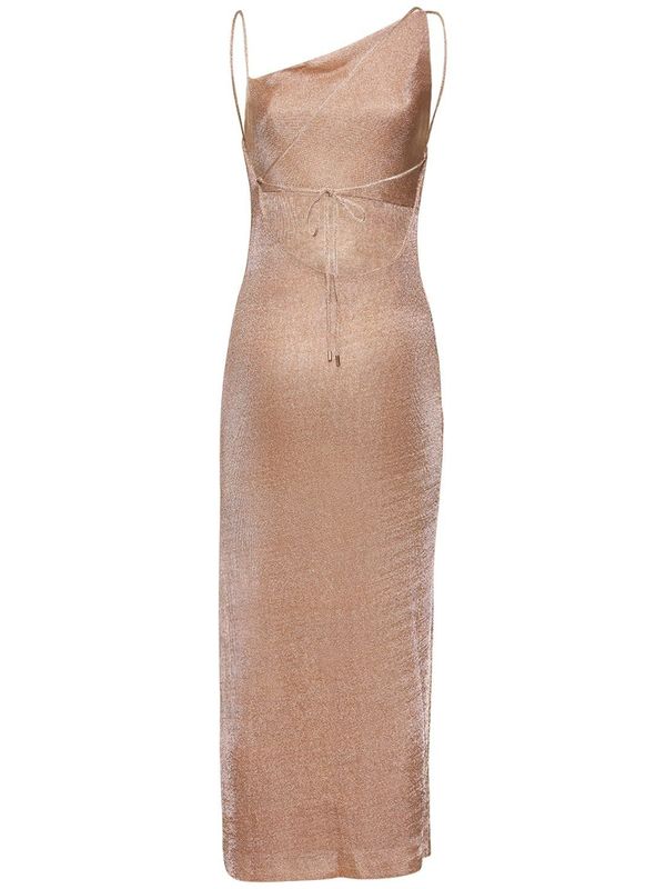 knee length dresses for ladies HEAVY METAL KNIT COWL SLIP | SILVER — THIRD FORM