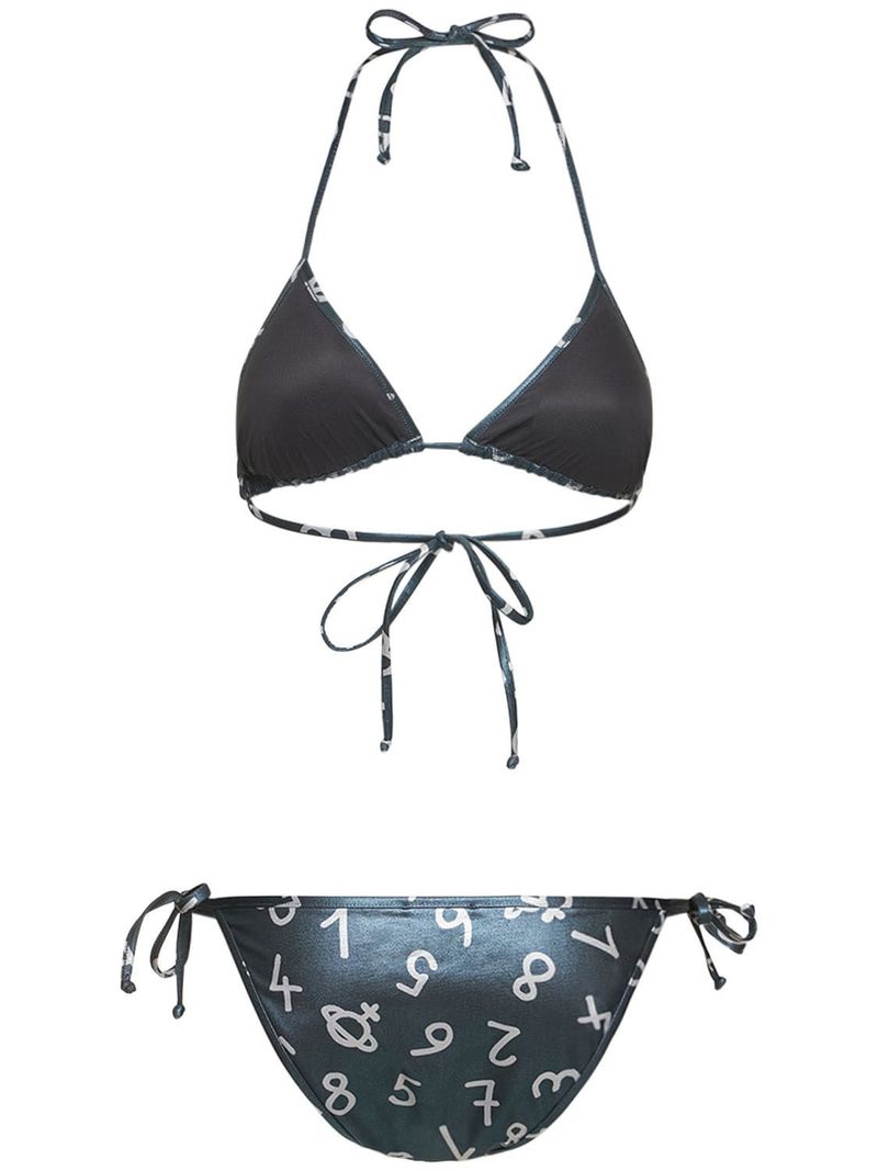 VIVIENNE WESTWOOD BEACHWEAR ビキニ 42サイズレア物 Vivienne Westwood Number Iridescent Print Triangle Bikini - Black