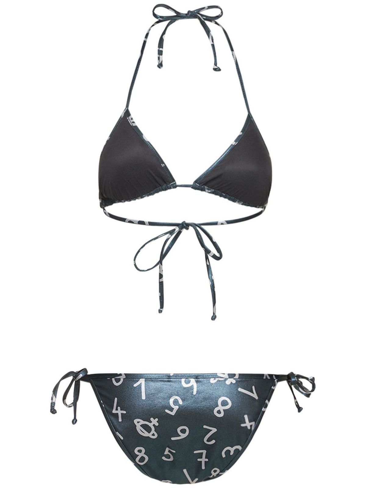 Vivienne Westwood Number Iridescent Print Triangle Bikini - Black