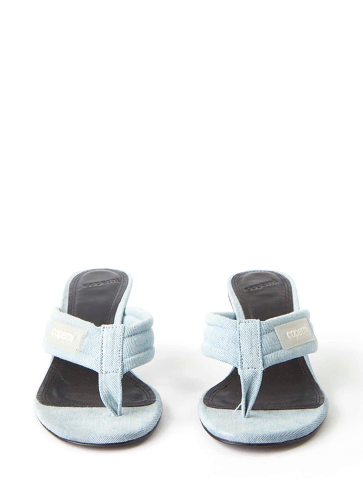 70mm Branded Denim Thong Sandals | Garmentory