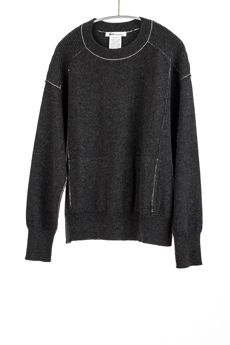 Paychi Guh Cashmere Boyfriend Pullover - Charcoal