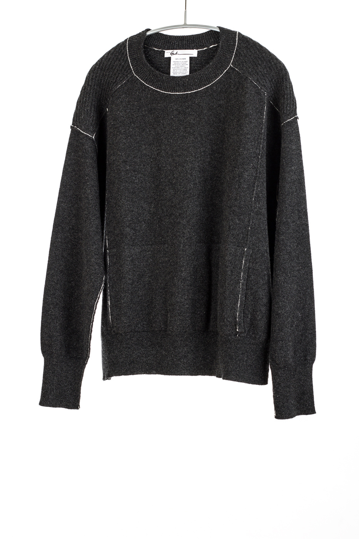 Paychi Guh Cashmere Boyfriend Pullover - Charcoal - Image 3 of 4