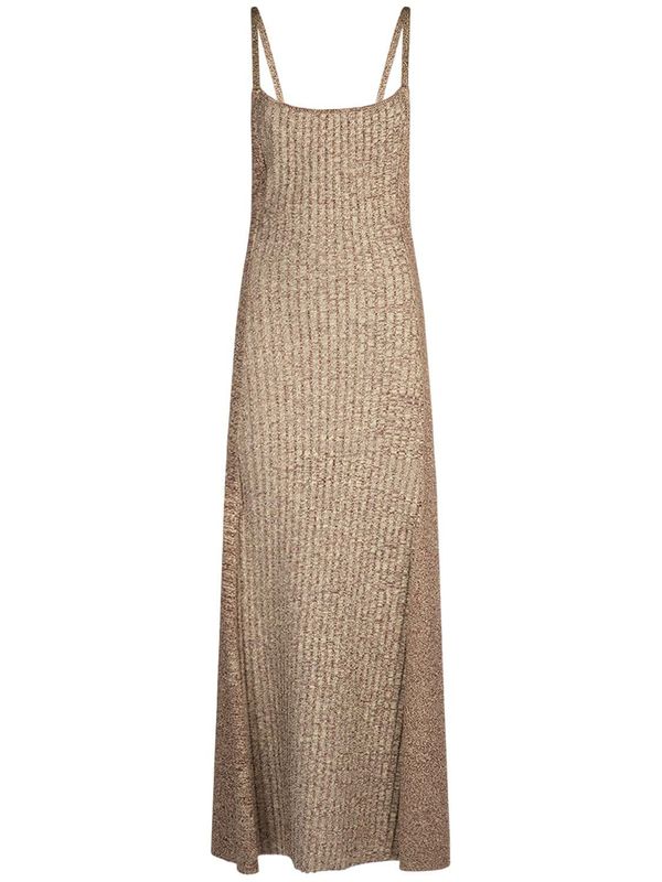ganni metallic ribbed-knit midi dress Ribbed Rayon Knit Maxi inv-66