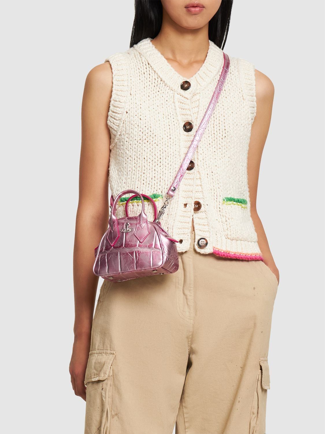 Vivienne Westwood Mini T-rex Yasmine Leather Bag - Pink | Garmentory