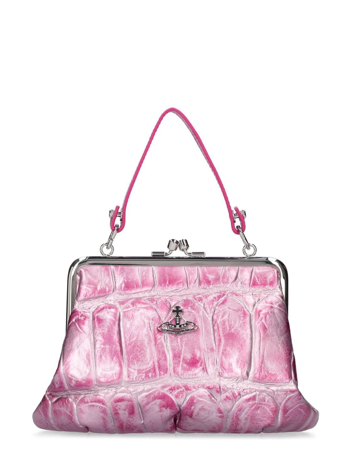 Vivienne Westwood Granny Frame Leather Top Handle Bag - Pink