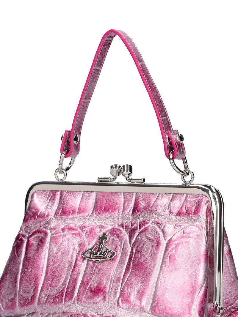 Vivienne Westwood Granny Frame Leather Top Handle Bag - Pink