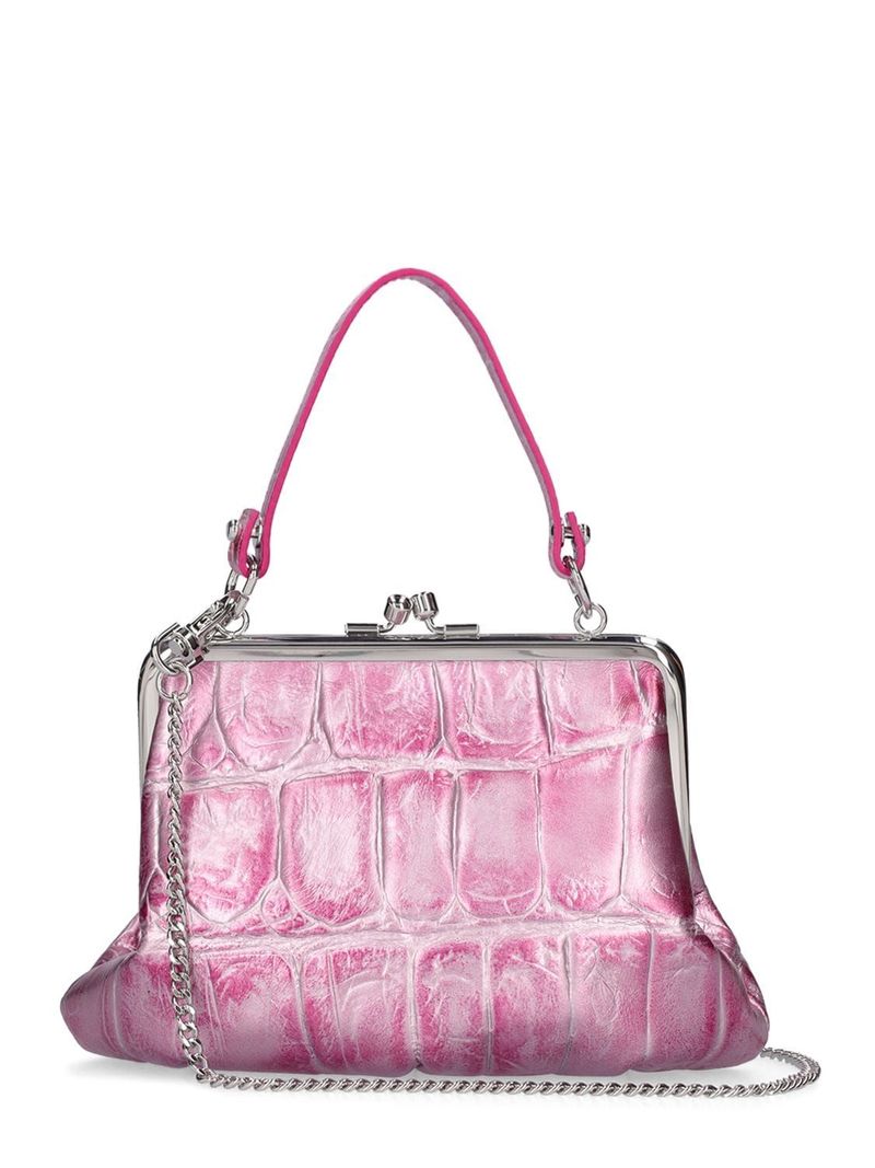 Vivienne Westwood ハンドバッグ fairycore 真皮手提包 Vivienne Westwood Granny Frame Leather Top Handle Bag - Pink