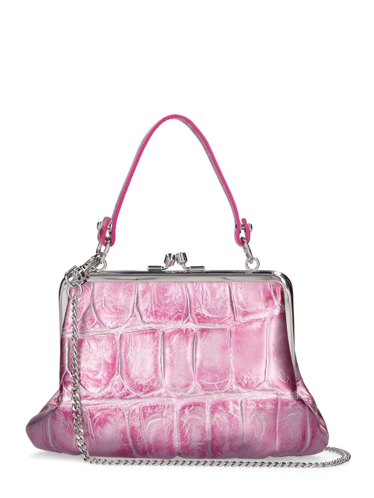 Vivienne Westwood Granny Frame Leather Top Handle Bag - Pink
